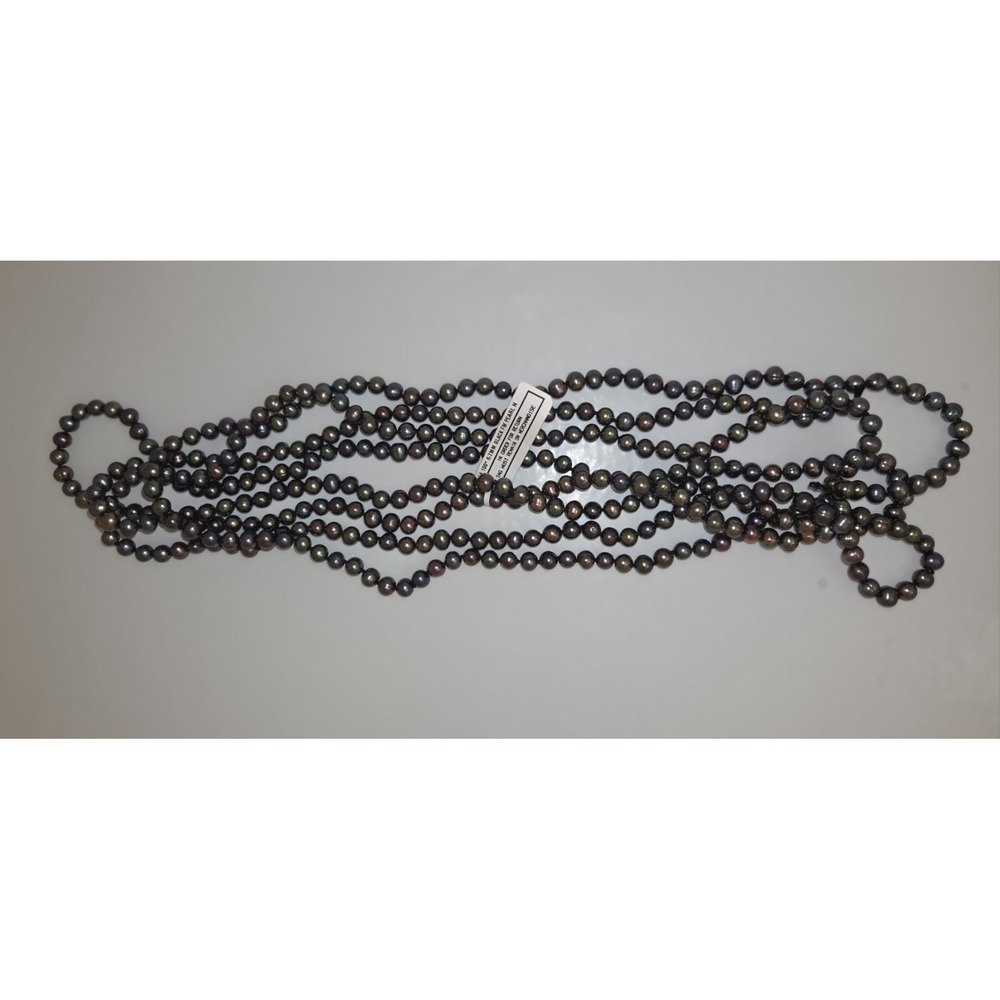 100" 6-7 Mm Black Freshwater Pearl Strand - Picture 8 of 12